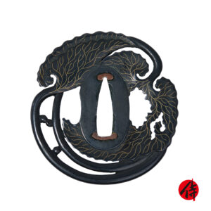 Antique Tsuba for Samurai Sword with NBTHK <strong><span style="color: #ff0000;">Hozon</span></strong> Certificate (T-827)