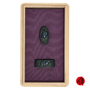 Antique Fuchi Kashira for Samurai Sword with NBTHK <strong><span style="color: #ff0000;">Hozon</span></strong> Certificate (F-55)