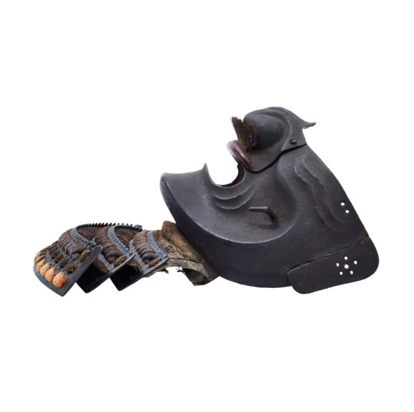 Antique Mid Edo Period Menpo Face Guard for Samurai Armor <span style="color: #ff0000;"> Kicho Shiryo</span> Certificate<br> (Menpo-20) - Image 3