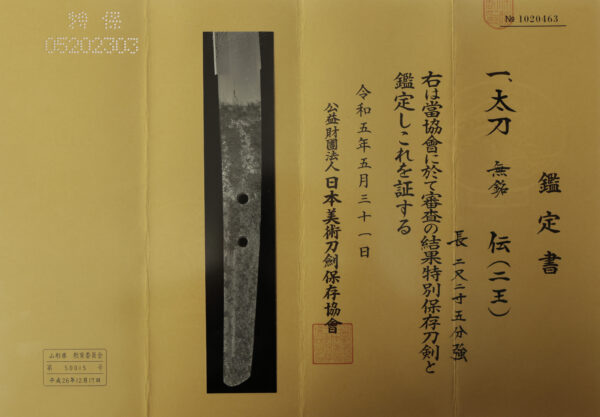 Antique Japanese Sword Tachi Attributed to Den Nioh <br>NBTHK<span style="color: #ff0000;"><strong> Tokubetsu Hozon</strong> </span>Certificate - Image 29