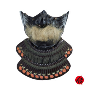 Antique Late Edo Period Menpo Face Guard for Samurai Armor <span style="color: #ff0000;"> Kicho Shiryo</span> Certificate (Menpo-25)