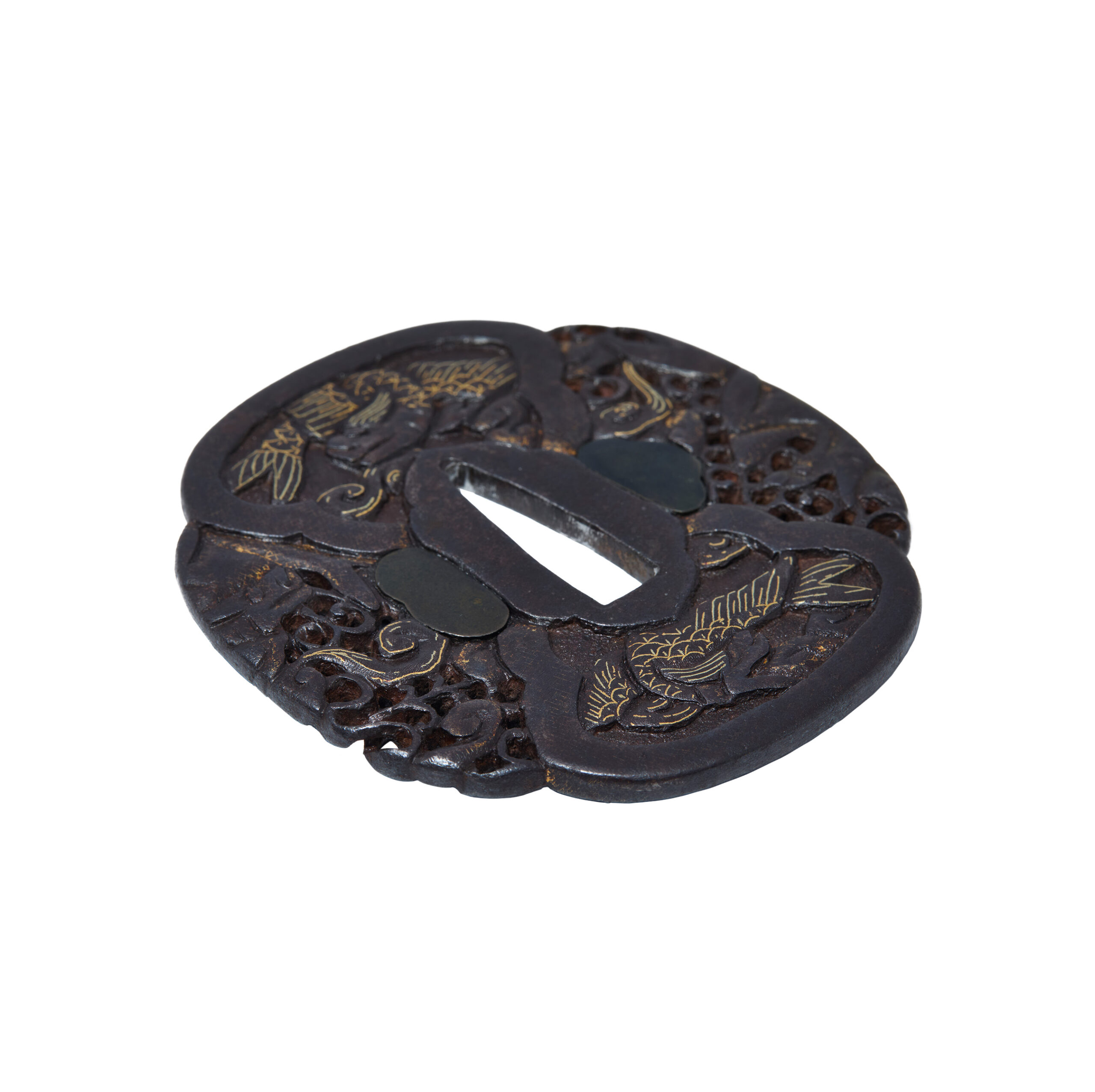 Antique Tsuba for Samurai Sword<br> with NTHK Kanteisho Certificate (T-796) - Image 8