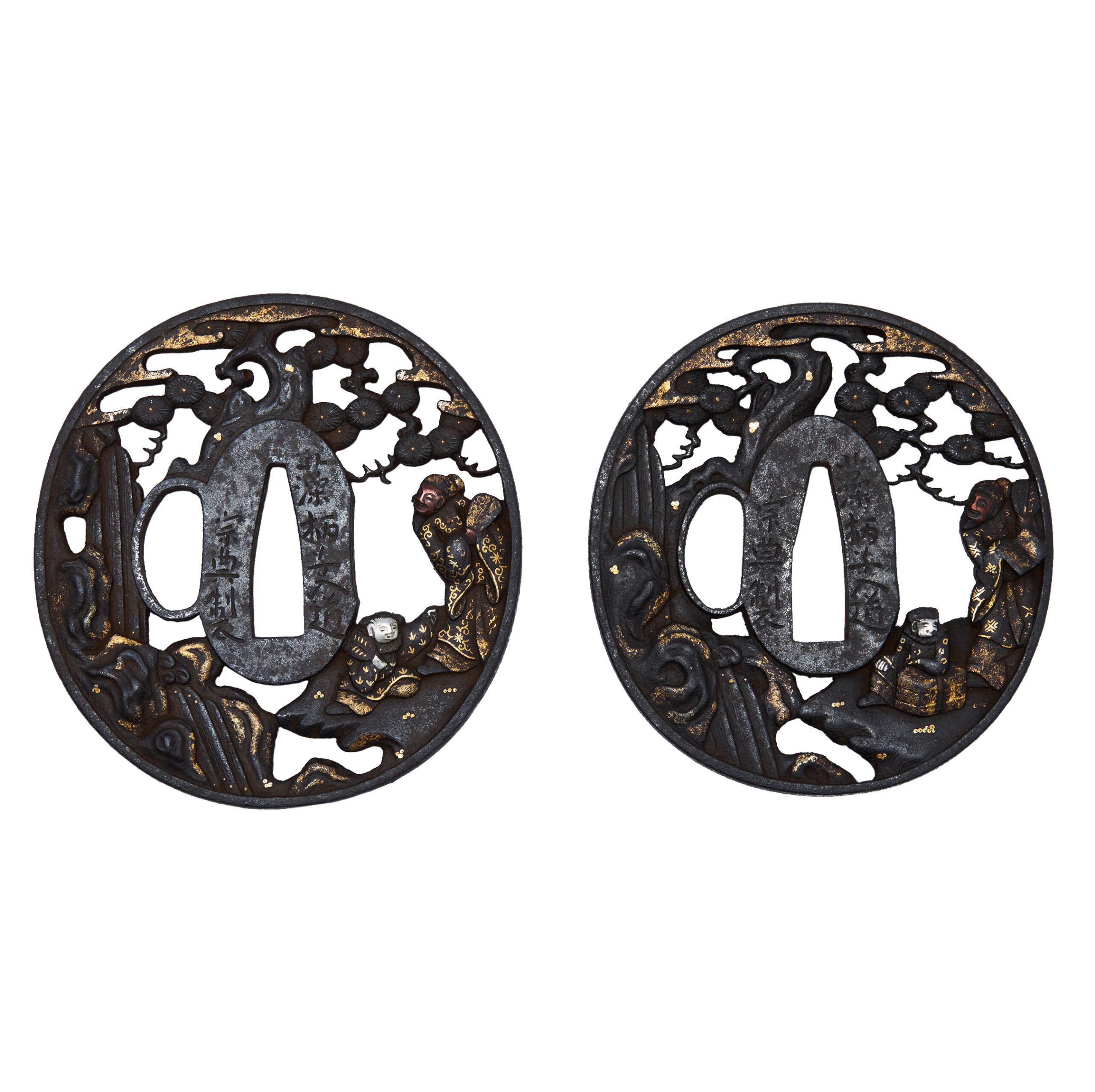 Antique Tsuba Daisho Set for Samurai Sword (T-848) - Image 3