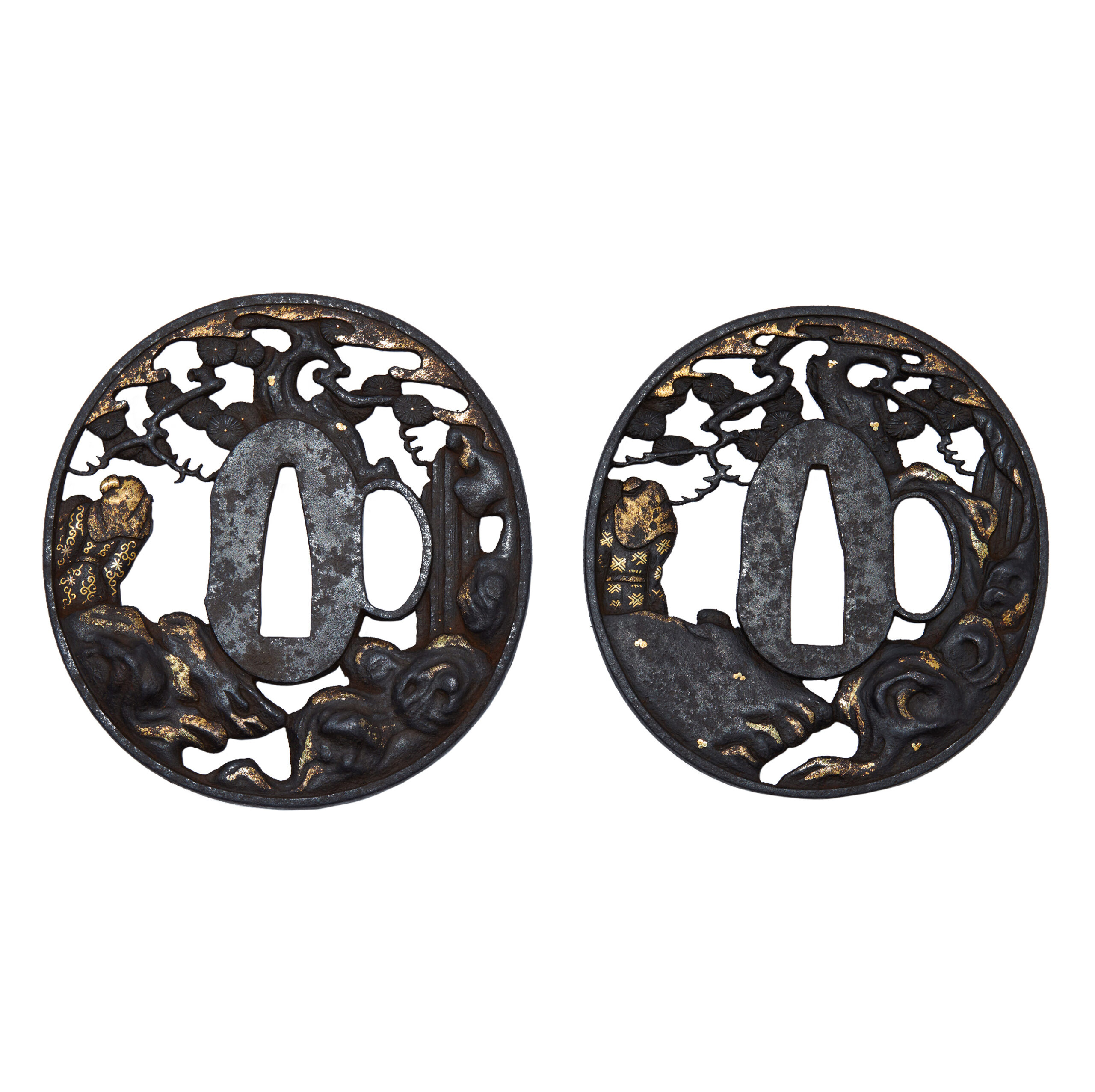 Antique Tsuba Daisho Set for Samurai Sword (T-848) - Image 4