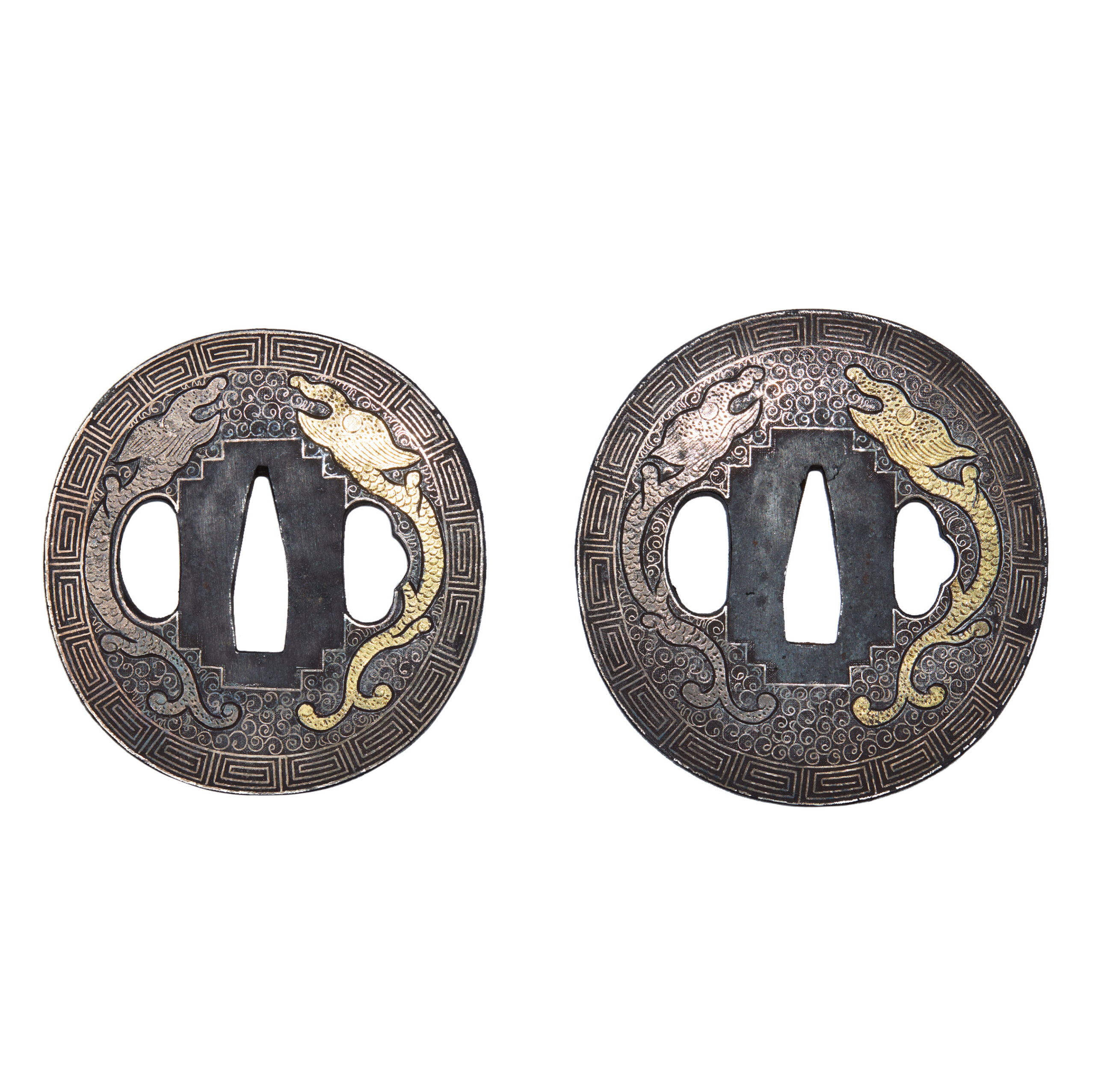 Antique Tsuba Daisho Set for Samurai Sword (T-840) - Image 3
