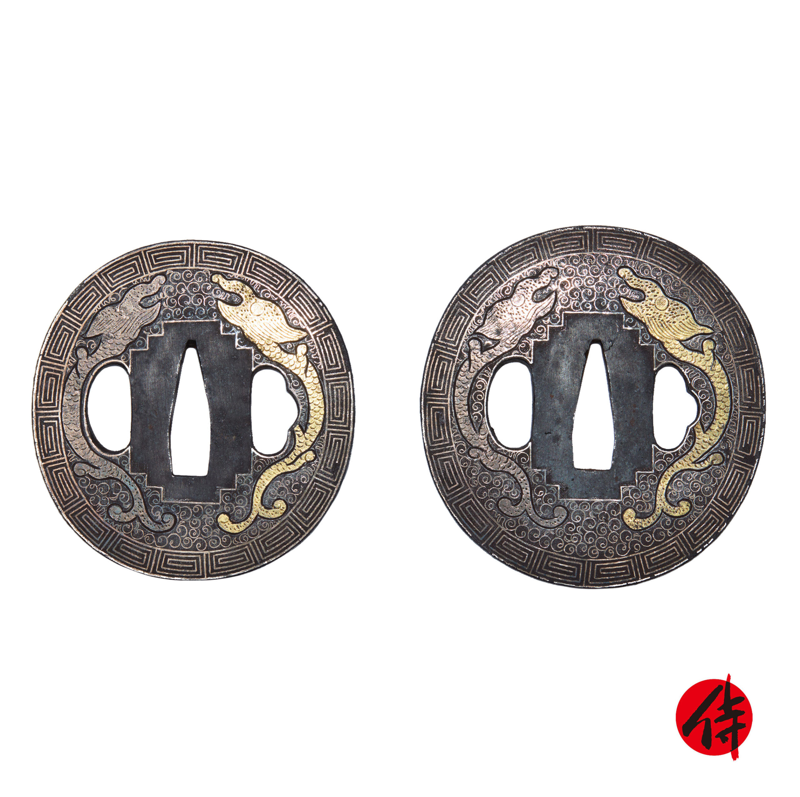Antique Tsuba Daisho Set for Samurai Sword (T-840)