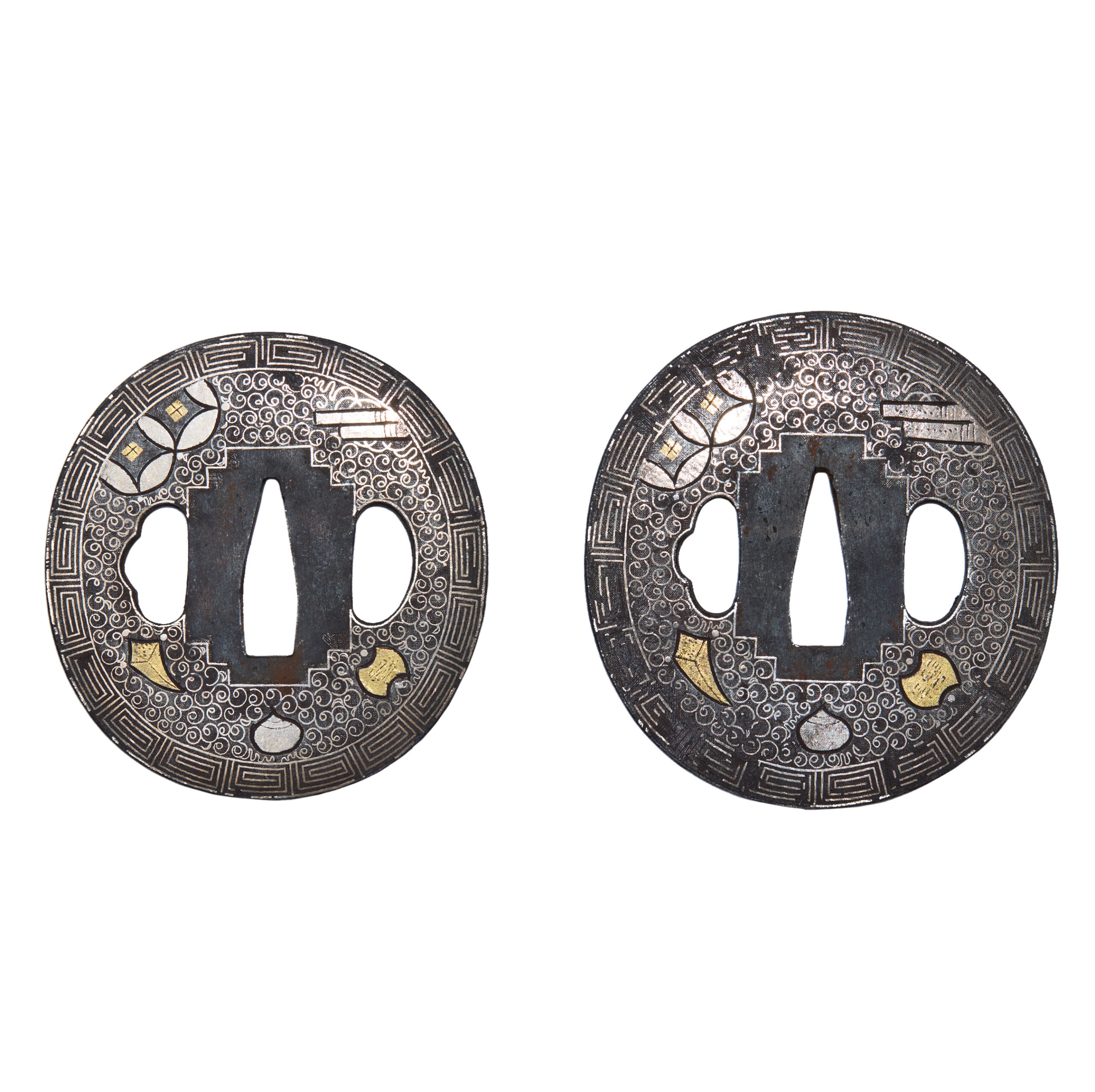 Antique Tsuba Daisho Set for Samurai Sword (T-840) - Image 4