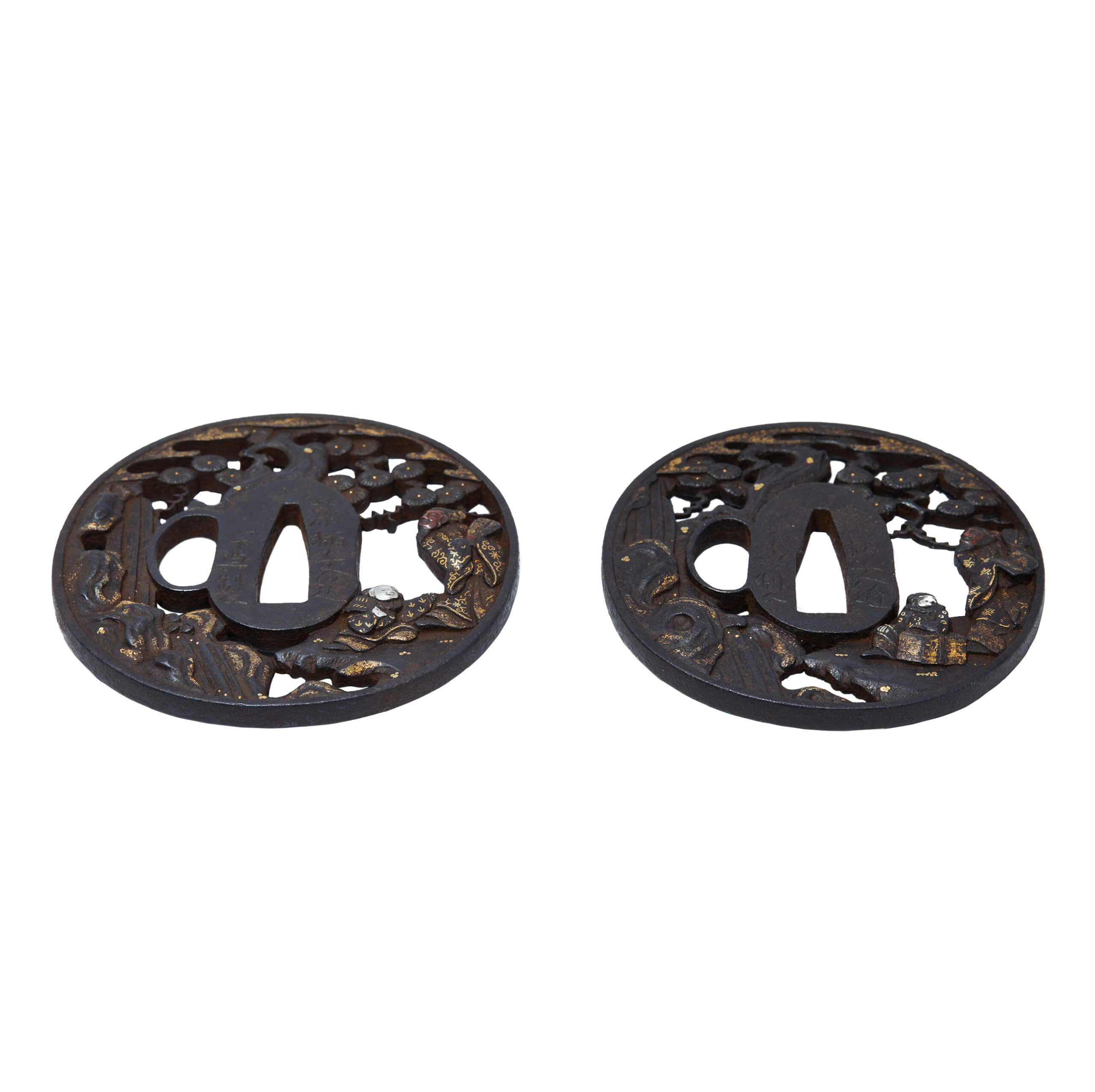 Antique Tsuba Daisho Set for Samurai Sword (T-848) - Image 5