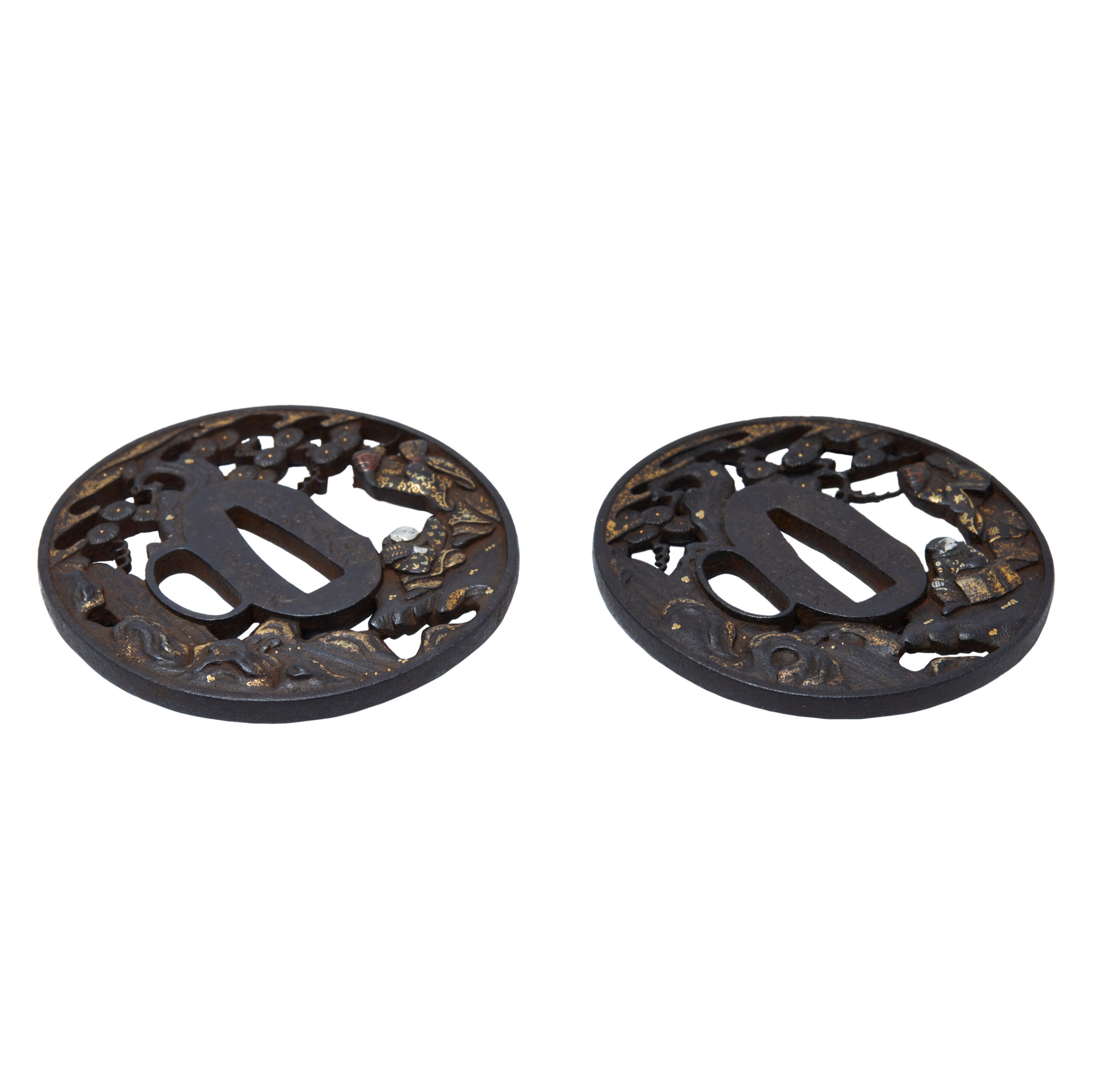 Antique Tsuba Daisho Set for Samurai Sword (T-848) - Image 6