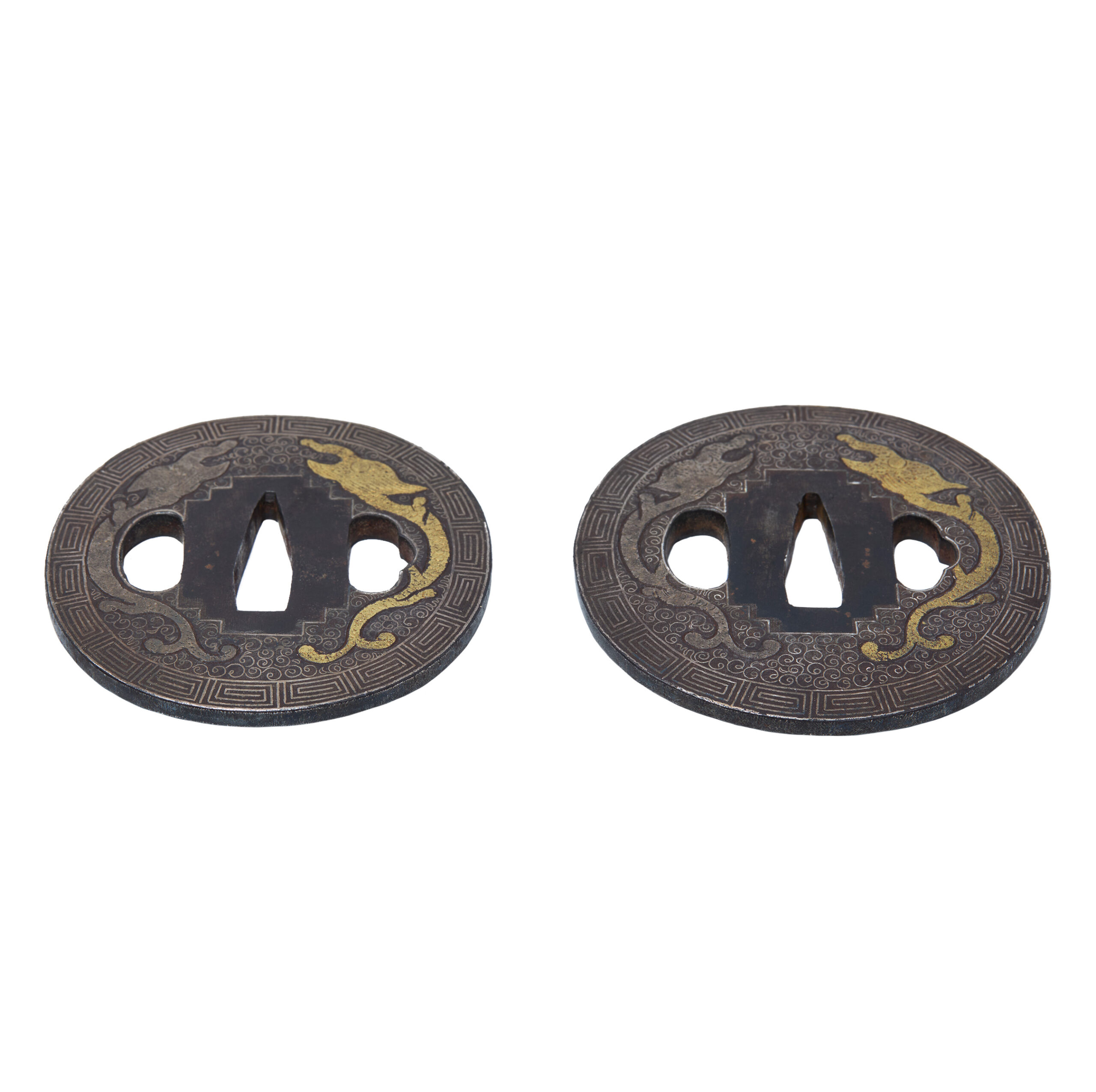 Antique Tsuba Daisho Set for Samurai Sword (T-840) - Image 5