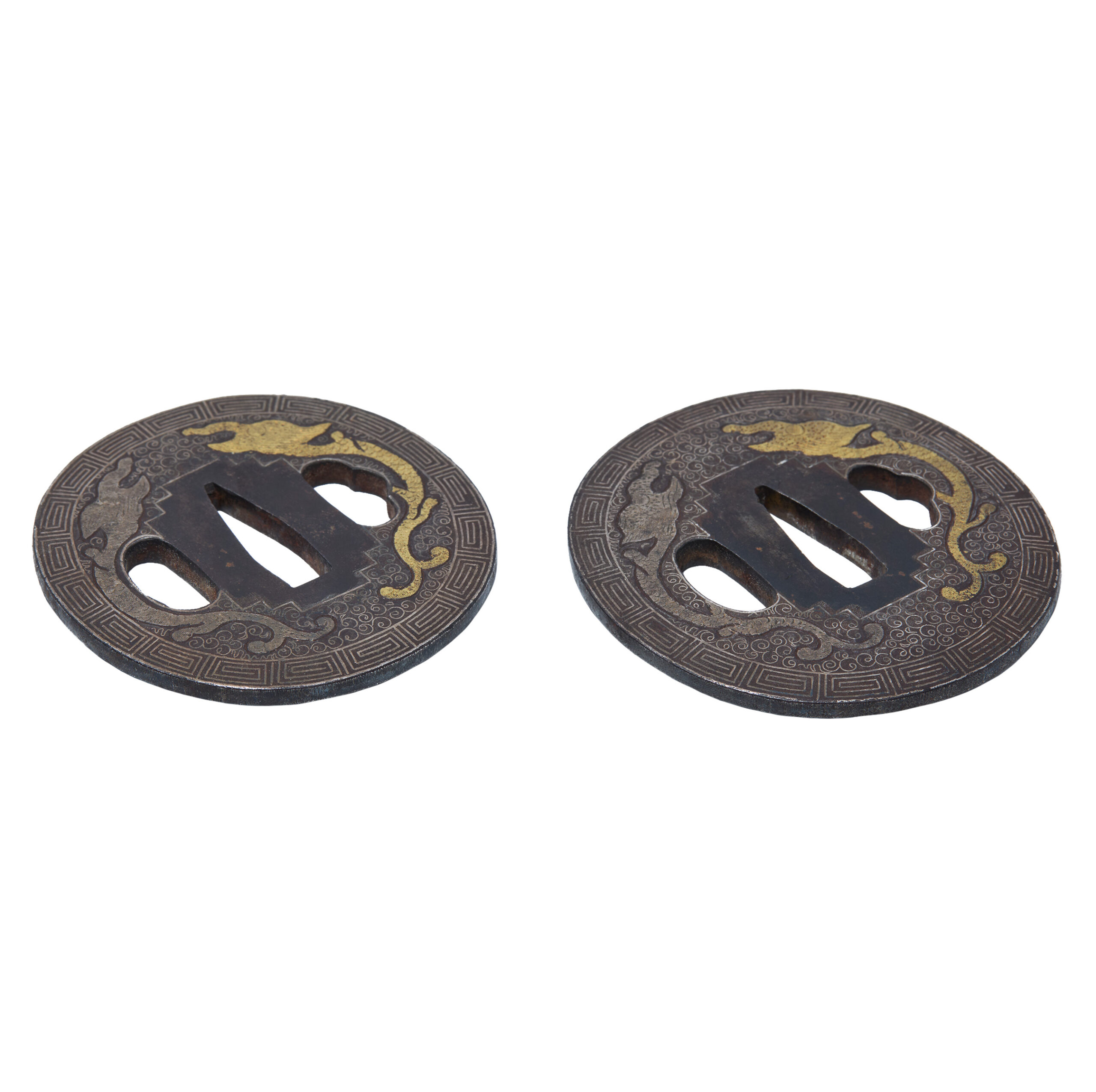 Antique Tsuba Daisho Set for Samurai Sword (T-840) - Image 6