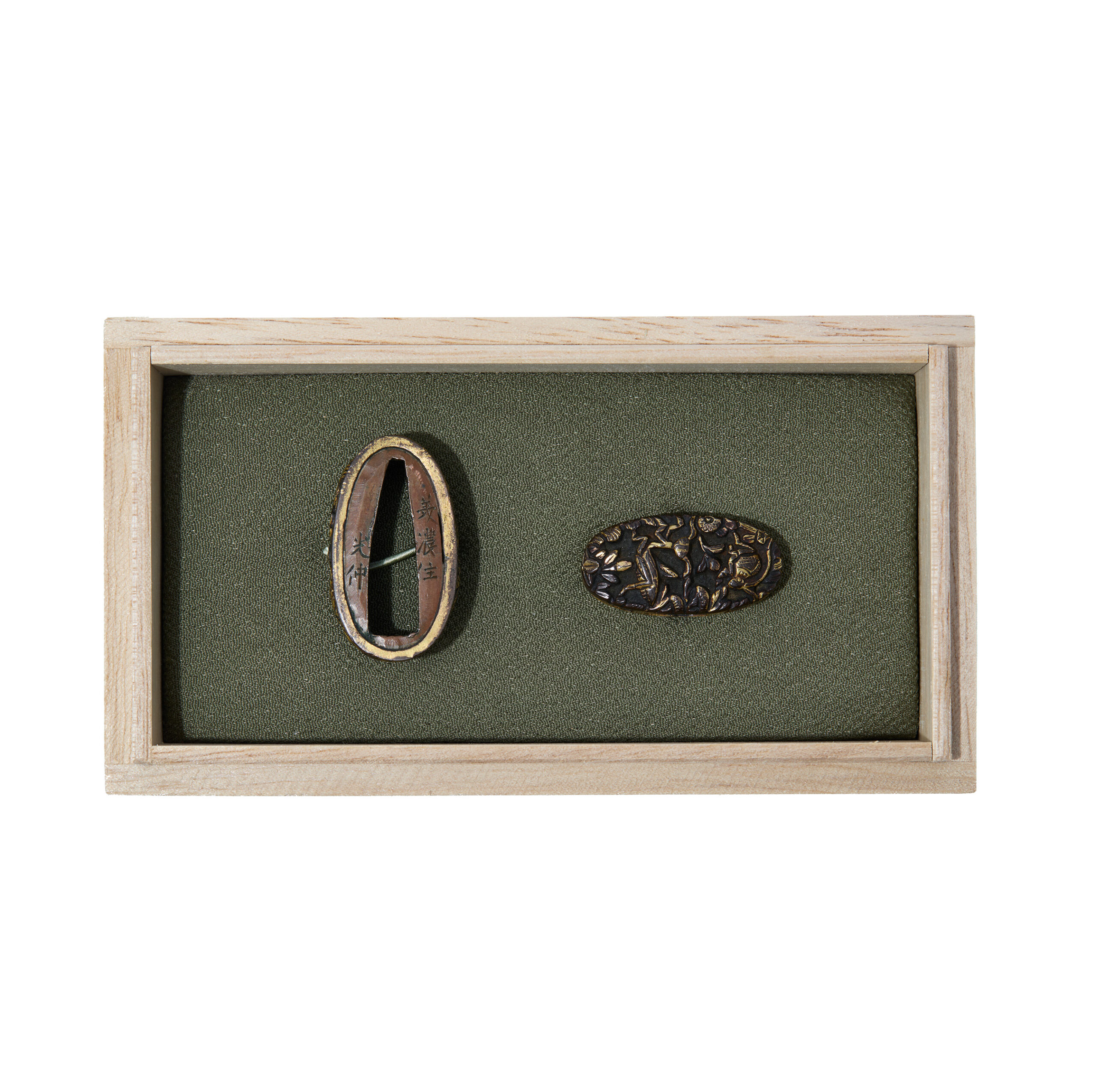 A set of antique Menuki, Kozuka, and Fuchi-Kashira for Samurai Sword (MKF-01) - Image 4