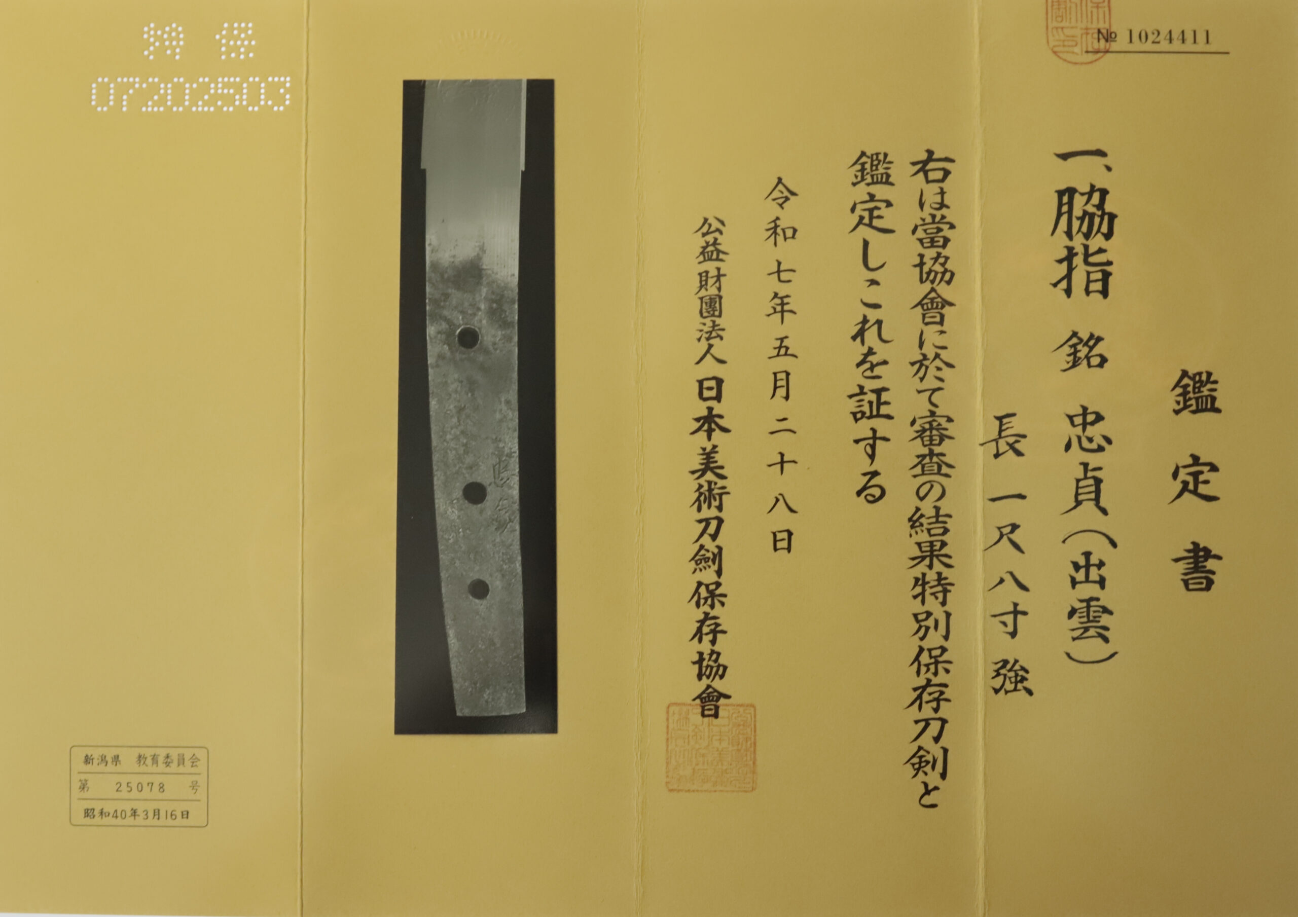 Antique Japanese Sword Wakizashi Signed by Tadasada <br>NBTHK <span style="color: #ff0000;"><strong>Tokubetsu Hozon</strong> </span>Certificate - Image 20