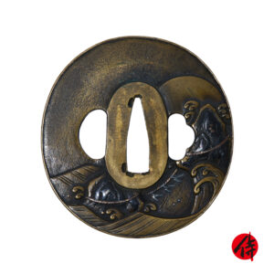 Antique Tsuba for Samurai Sword with NBTHK <strong><span style="color: #ff0000;">Hozon</span></strong> Certificate (T-844)