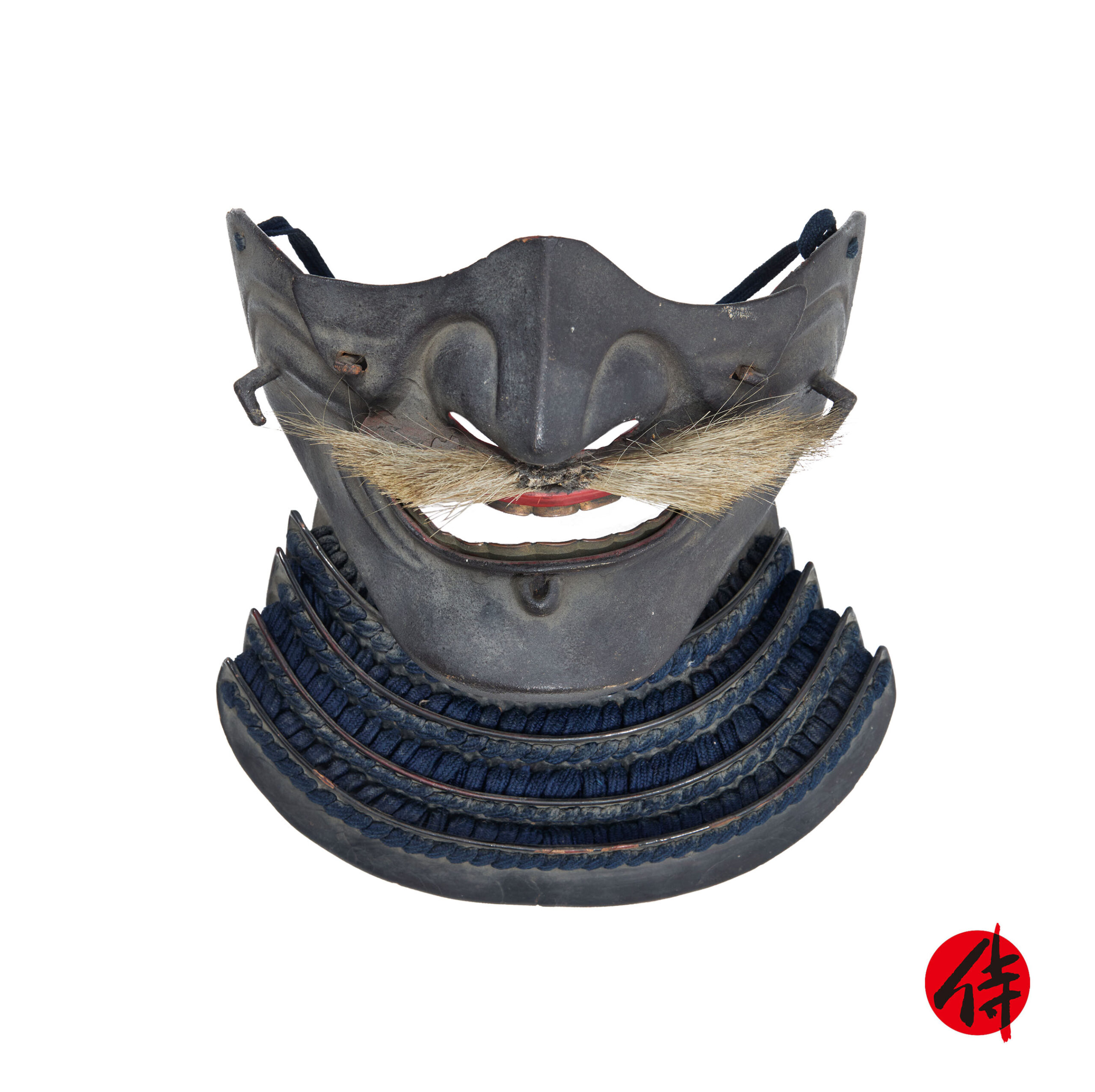 Antique Mid Edo Period Menpo Face Guard for Samurai Armor <span style="color: #ff0000;"> Kicho Shiryo</span> Certificate<br> (Menpo-29)