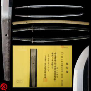 Antique Japanese Sword Katana signed by Fujiwara Nobusada<br> NBTHK<span style="color: #ff0000;"> Hozon </span>Certificate