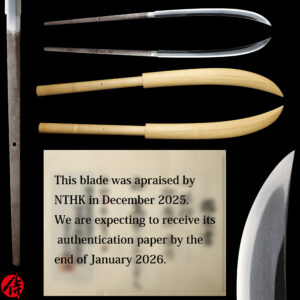 Antique Japanese Sword Naginata signed by 6th-gen Tadayoshi <br> NTHK Kanteisho Certificate