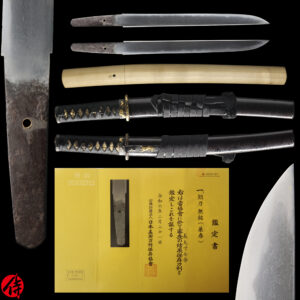 Antique Japanese Sword Tanto Attributed to Kaneharu <br>NBTHK<span style="color: #ff0000;"> Hozon </span>Certificate